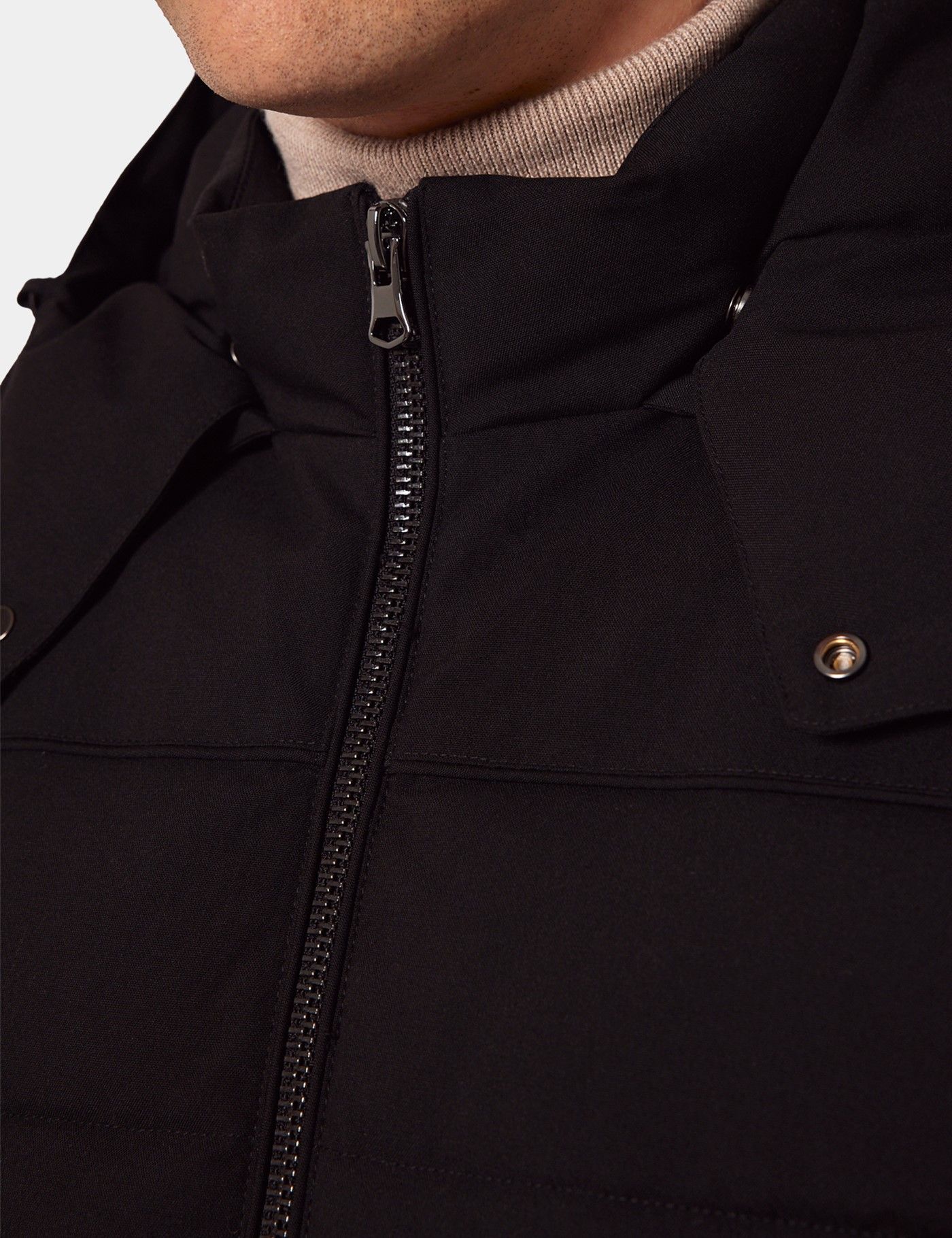 Black Hooded Padded Coat-preview