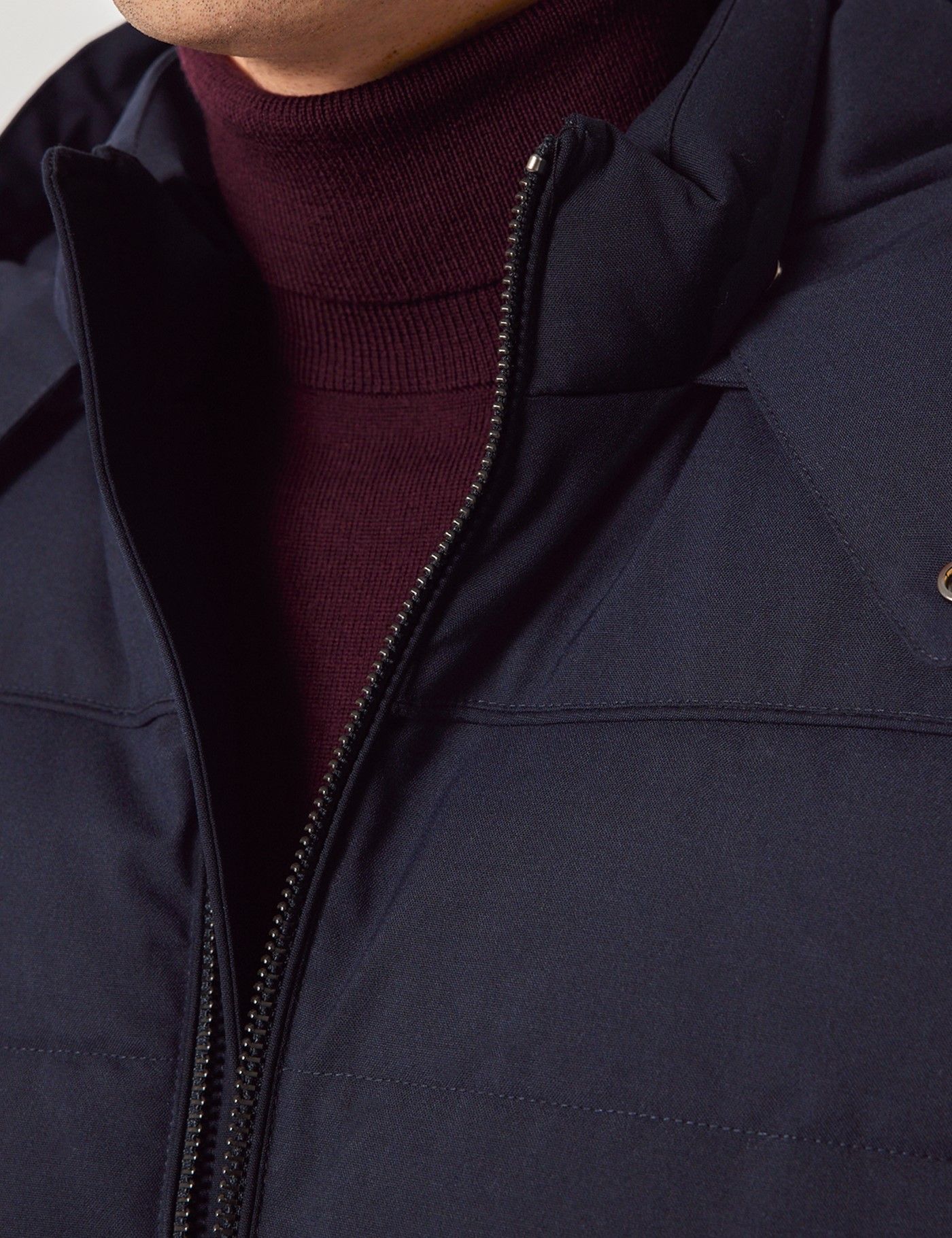 Navy Hooded Padded Coat-preview