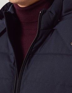 Navy Hooded Padded Coat-preview1