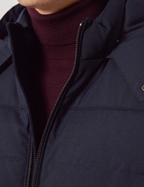 Navy Hooded Padded Coat-preview