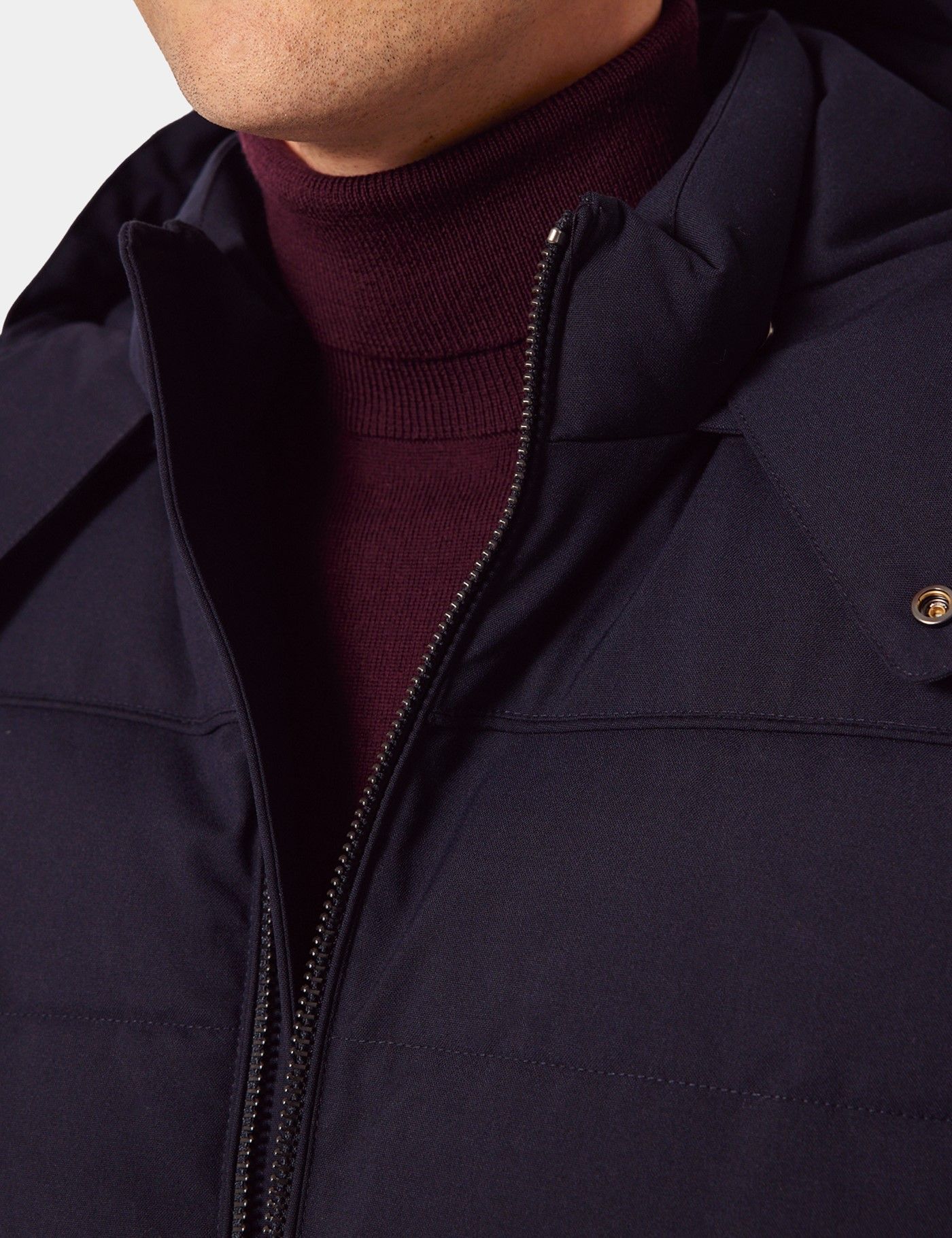 Navy Hooded Padded Coat-preview