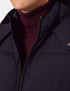 Navy Hooded Padded Coat
