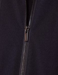 Navy Wool Funnel Neck Coat-preview3