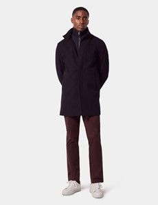 Navy Wool Funnel Neck Coat-preview10