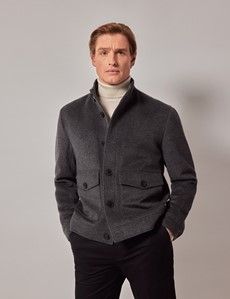 Grey Wool Harrington Jacket-preview1