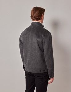 Grey Wool Harrington Jacket-preview5