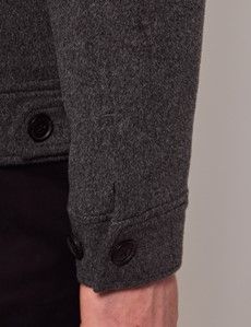 Grey Wool Harrington Jacket-preview6
