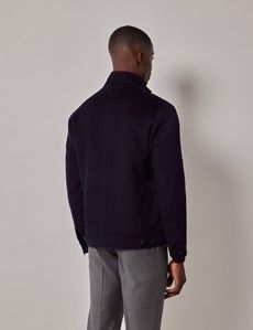 Navy Wool Harrington Jacket-preview5