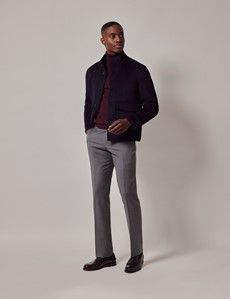 Navy Wool Harrington Jacket-preview9