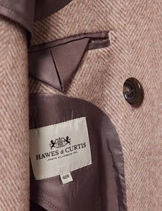Taupe Herringbone Wool Blend Peacoat-preview5