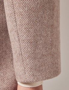 Taupe Herringbone Wool Blend Peacoat-preview9