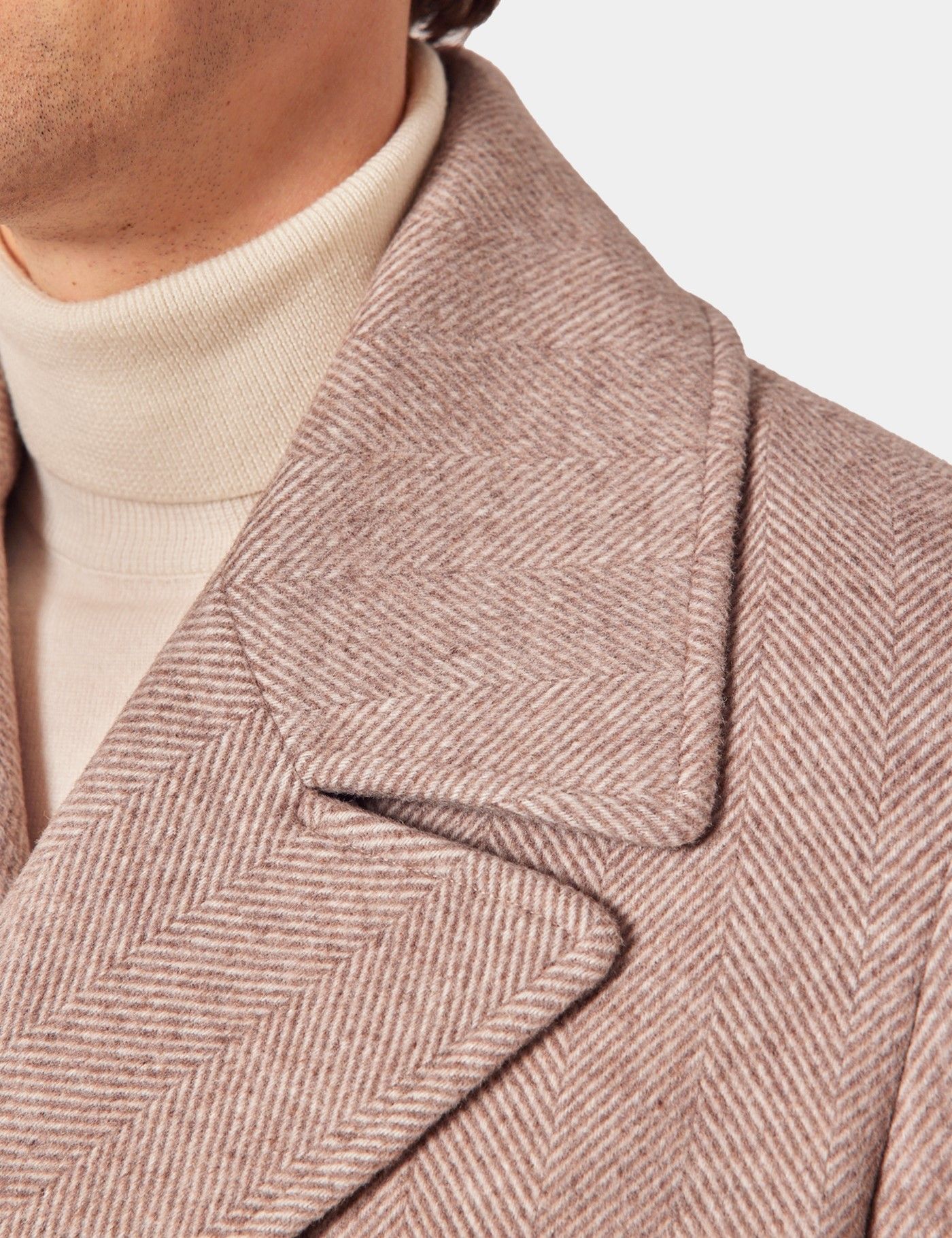 Taupe Herringbone Peacoat-preview