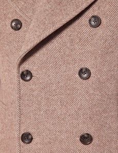 Taupe Herringbone Peacoat