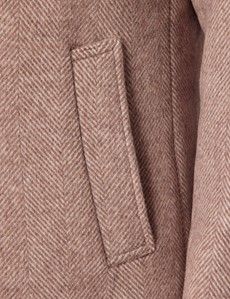 Taupe Herringbone Peacoat