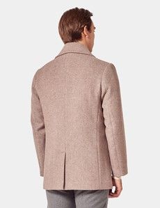 Taupe Herringbone Peacoat