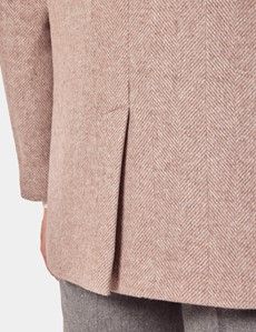 Taupe Herringbone Peacoat