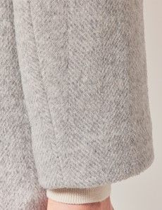 Grey Herringbone Wool Peacoat-preview9