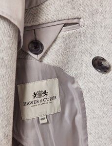 Grey Herringbone Wool Peacoat-preview5