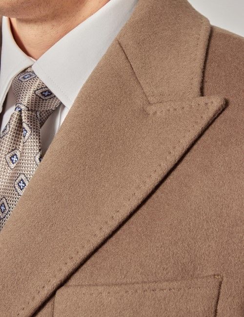 Taupe Wool Double Breasted Coat-preview