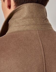 Taupe Wool Double Breasted Coat-preview6