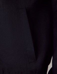 Navy Linen Bomber Jacket-preview3