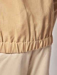 Sand Linen Bomber Jacket-preview6