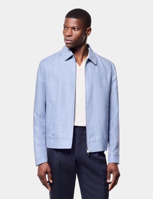 Pale Blue Premium Knit Polo Shirt