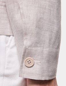 Light Grey Linen Harrington Jacket