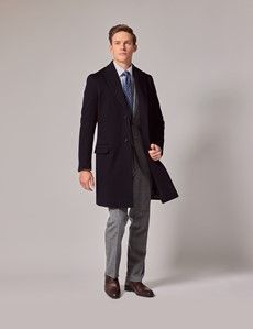 Navy Italian Wool Coat - 1913 Collection