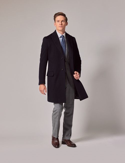 Navy Italian Wool Coat - 1913 Collection