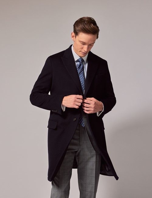 Navy Italian Wool Coat - 1913 Collection-preview