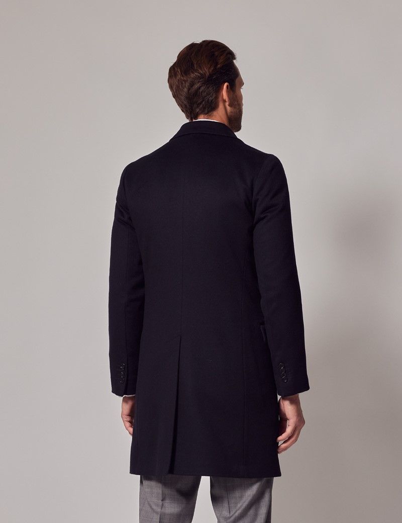 Men's Navy Italian Cashmere Overcoat