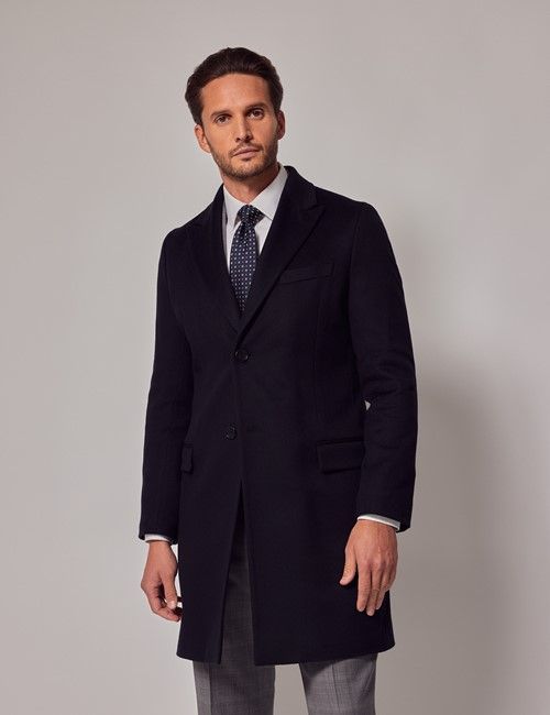Navy Italian Wool-Cashmere Overcoat - 1913 Collection-preview
