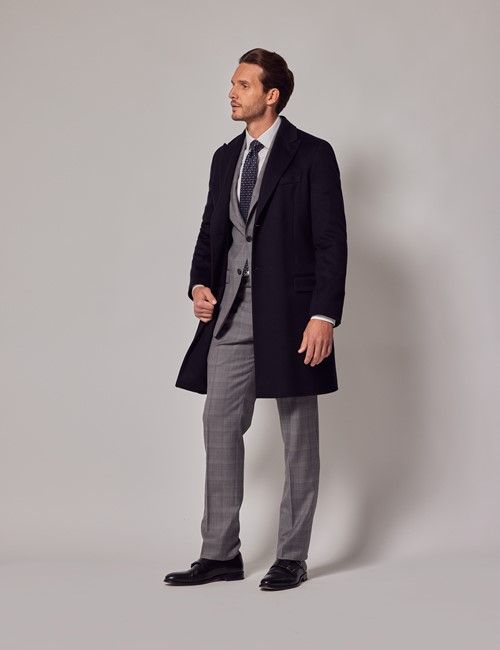 Navy Italian Wool-Cashmere Overcoat - 1913 Collection