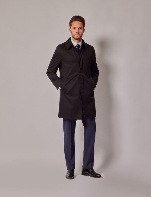 Black Italian Cotton Blend Raincoat - 1913 Collection
