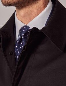 Black Italian Cotton Blend Raincoat - 1913 Collection-preview2