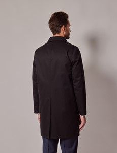 Black Italian Cotton Blend Raincoat - 1913 Collection-preview5