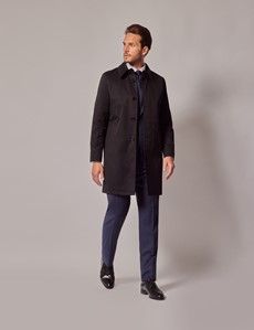 Black Italian Cotton Blend Raincoat - 1913 Collection-preview9