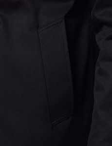 Navy Italian Cotton Blend Raincoat - 1913 Collection-preview3