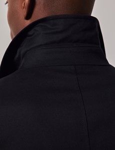 Navy Italian Cotton Blend Raincoat - 1913 Collection-preview6