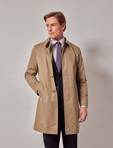 Beige Italian Cotton Blend Raincoat - 1913 Collection-preview1