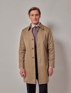 Beige Italian Cotton Blend Raincoat - 1913 Collection-preview5