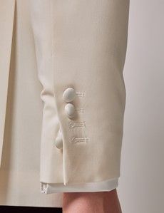 White Wool Tailored Fit Tuxedo Jacket - 1913 Collection-preview6