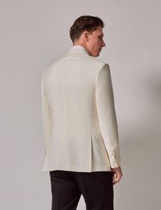 White Wool Tailored Fit Tuxedo Jacket - 1913 Collection-preview4