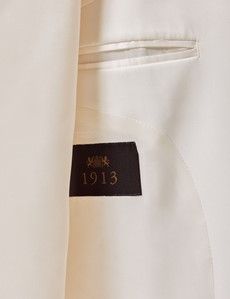 White Wool Tailored Fit Tuxedo Jacket - 1913 Collection-preview3