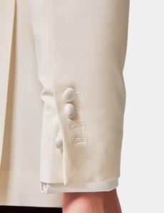 White Wool Tailored Fit Tuxedo Jacket - 1913 Collection-preview6