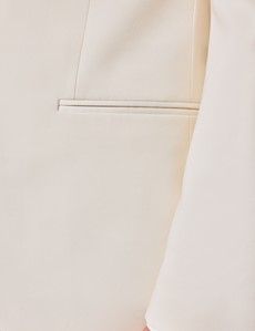 White Wool Tailored Fit Tuxedo Jacket - 1913 Collection-preview2