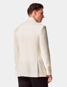 White Wool Tailored Fit Tuxedo Jacket - 1913 Collection-preview4