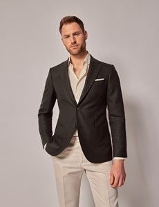 Dark Green Hopsack Wool Blazer - 1913 Collection