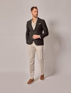 Dark Green Hopsack Wool Blazer - 1913 Collection-preview7